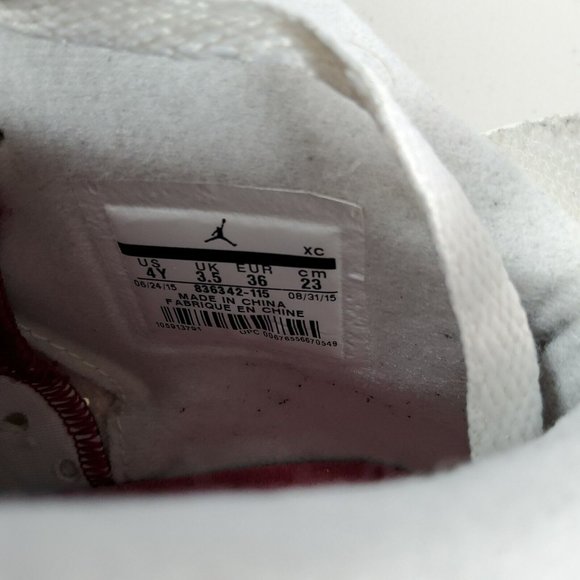 Nike Air Jordan 6 Retro OG GS Off-White Maroon Size 4Y 836342-115 Cream 2015 - Picture 3 of 8